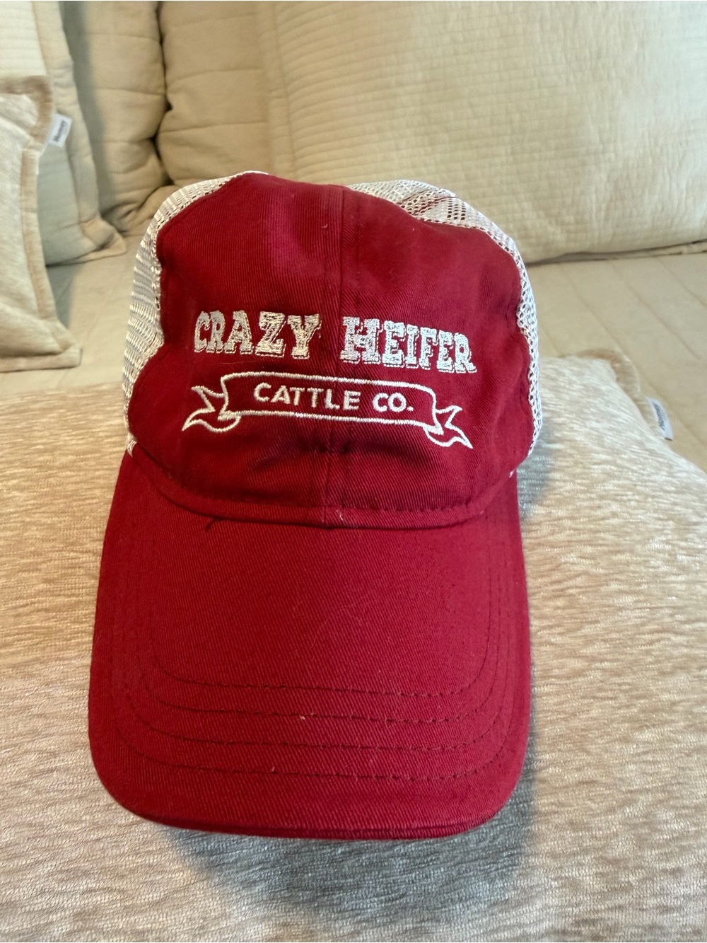 Idyllwind Red and White 'Crazy Heifer' Mesh-Back Cap